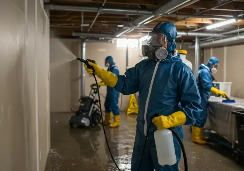 Basement Sanitization and Antimicrobial Treatment process in Akron, IN